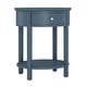 preview thumbnail 34 of 55, Fillmore 1-Drawer Oval Wood Shelf Accent End Table by iNSPIRE Q Modern Blue Steel