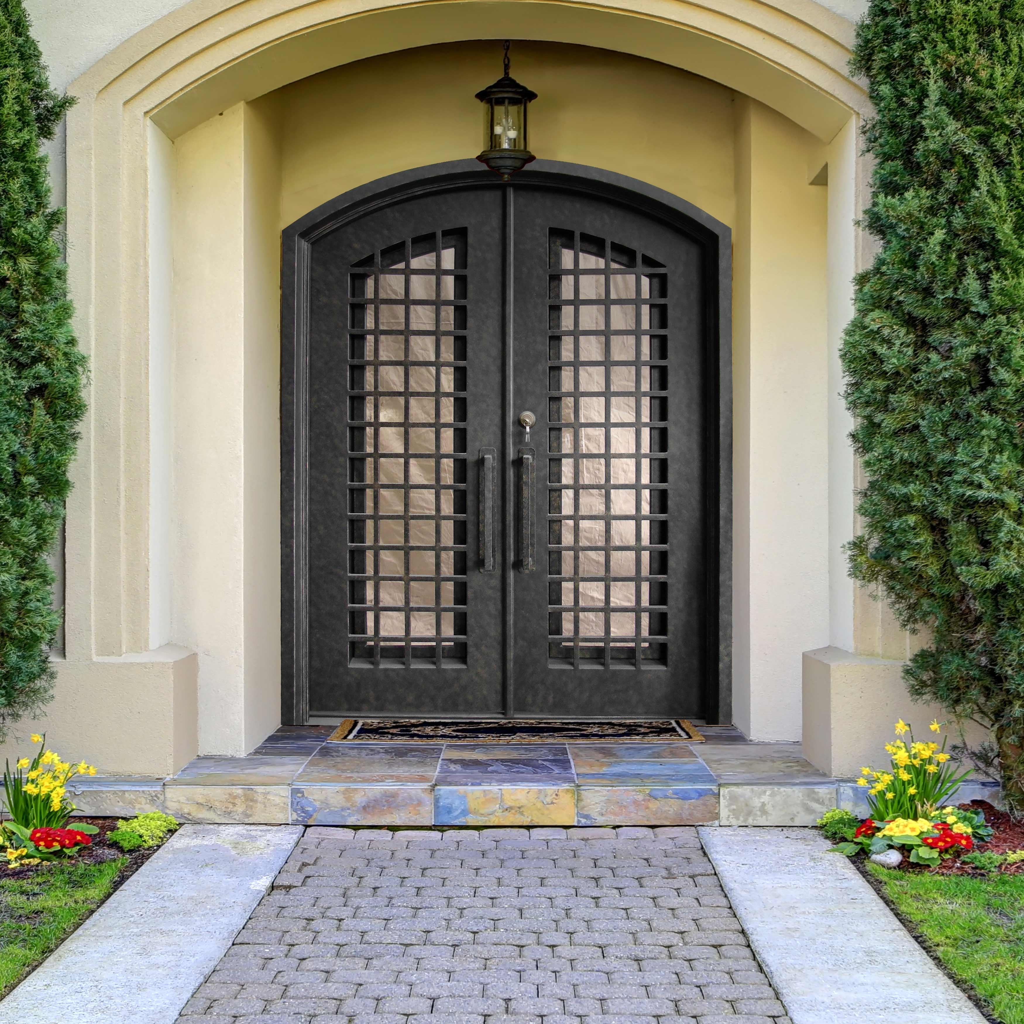 ALEKO Iron Woven Dual Door with Frame and Threshold 81 x 62 x 6