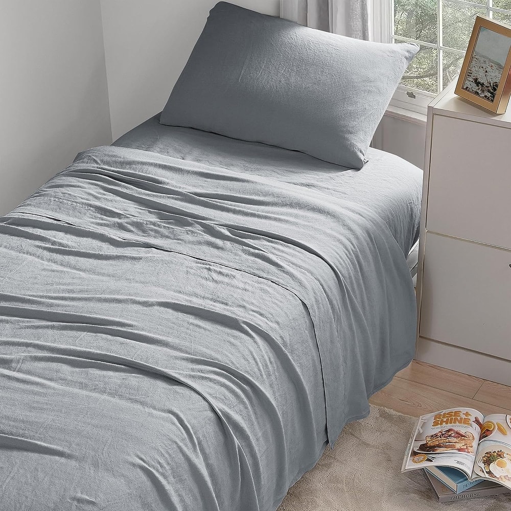 Dark Sky Reserve® - Bamboo Linen Sheet Set - Portugal Made - Distressed Gray