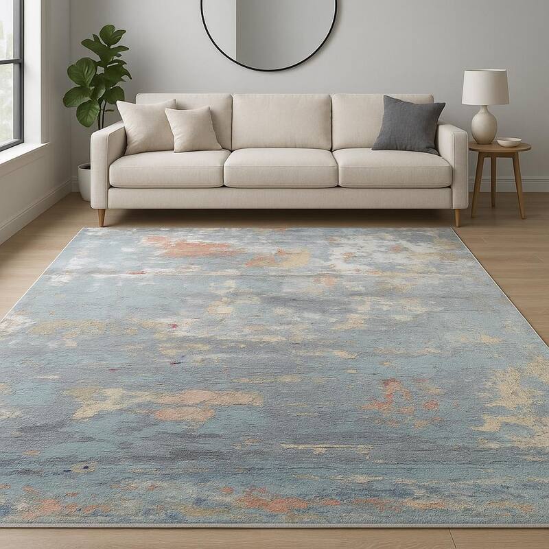 HomeRoots Abstract Contemporary Rectangle Area Rug - 120.00 in. x 96.00 in. x 0.25 in. - 120.00 in. x 96.00 in.  x 0.25 in.