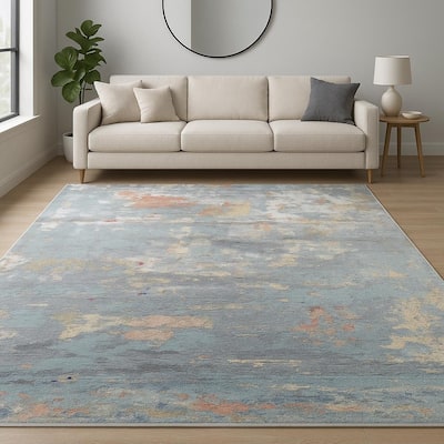 HomeRoots Abstract Contemporary Rectangle Area Rug - 120.00 in. x 96.00 in. x 0.25 in.