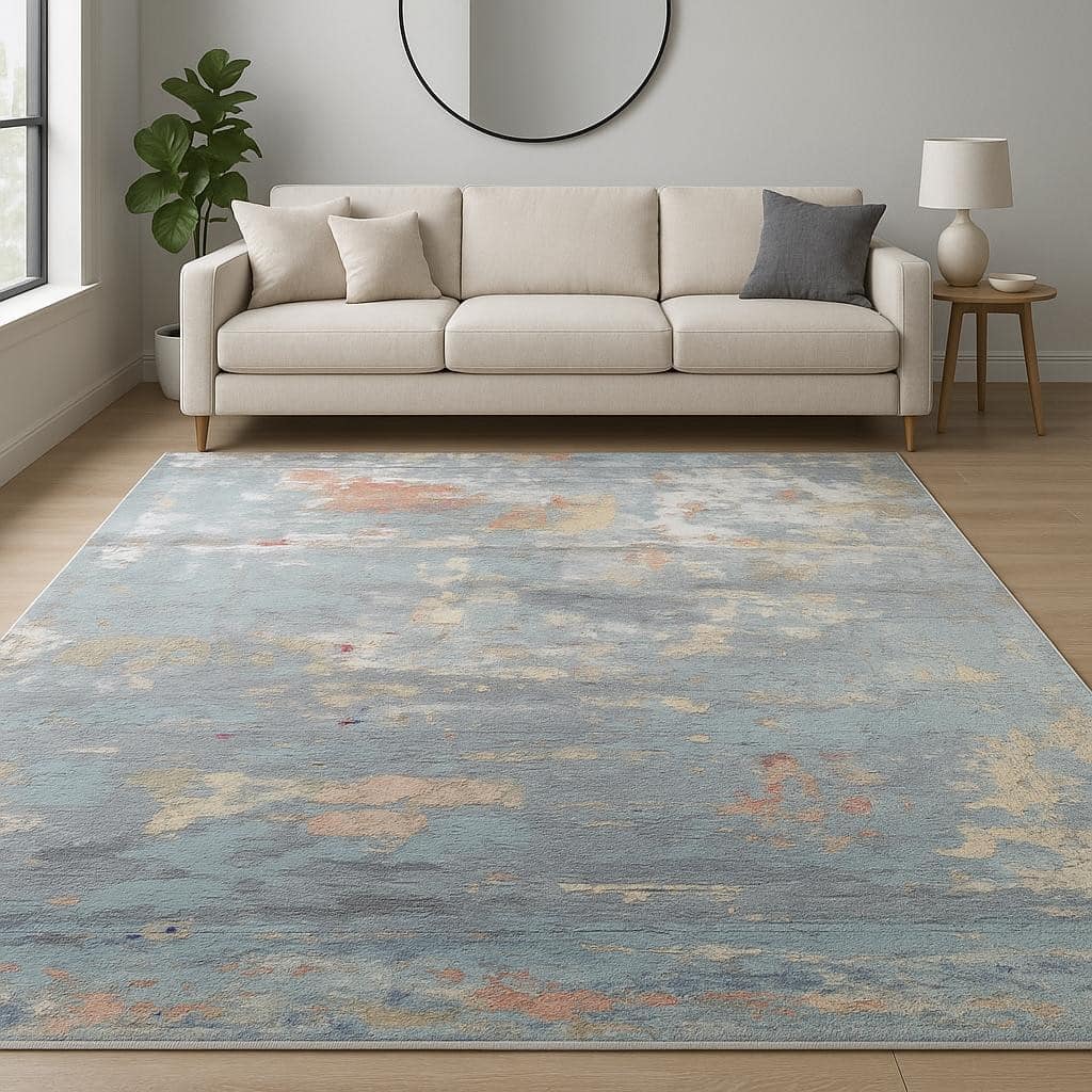 HomeRoots Abstract Contemporary Rectangle Area Rug - 120.00 in. x 96.00 in. x 0.25 in.