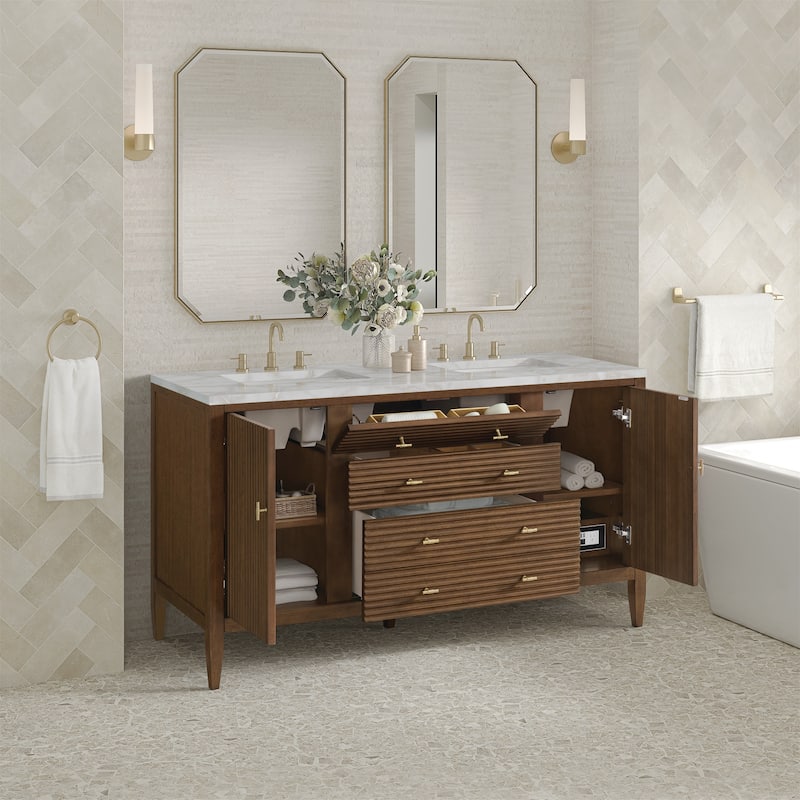 James Martin Vanities 485-V60D-3VSL Myrrin 60" Double Basin Wood
