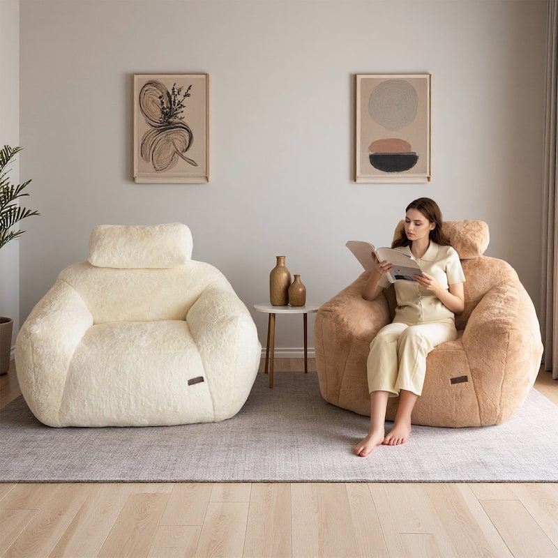 Giant Bean Bag Sofa Chair with a Pillow