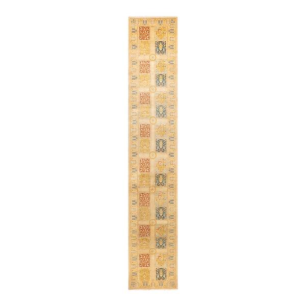 slide 2 of 8, Overton Mogul One-of-a-Kind Hand-Knotted Runner - Sand, 2' 7" x 14' 8" - 2' 7" x 14' 8"