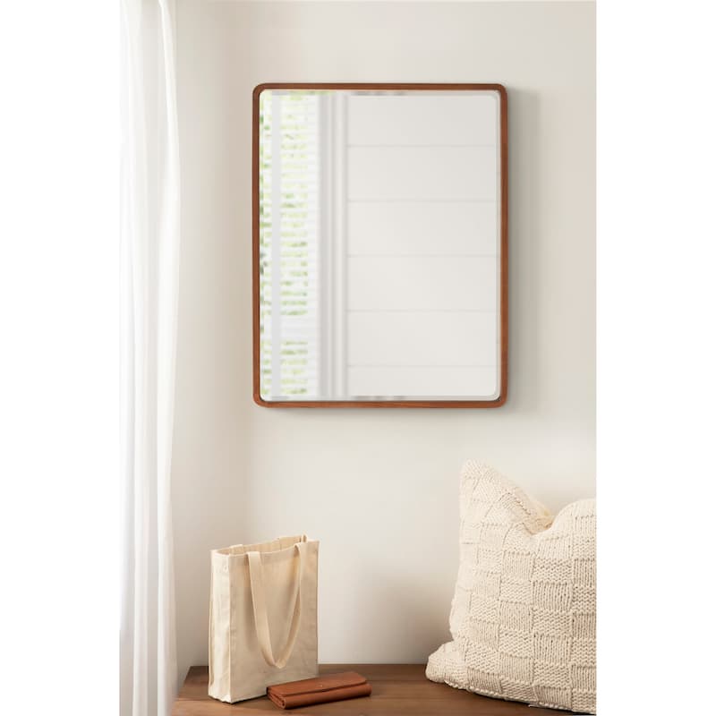 Kate and Laurel McLean Wood Radius Rectangle Wall Mirror
