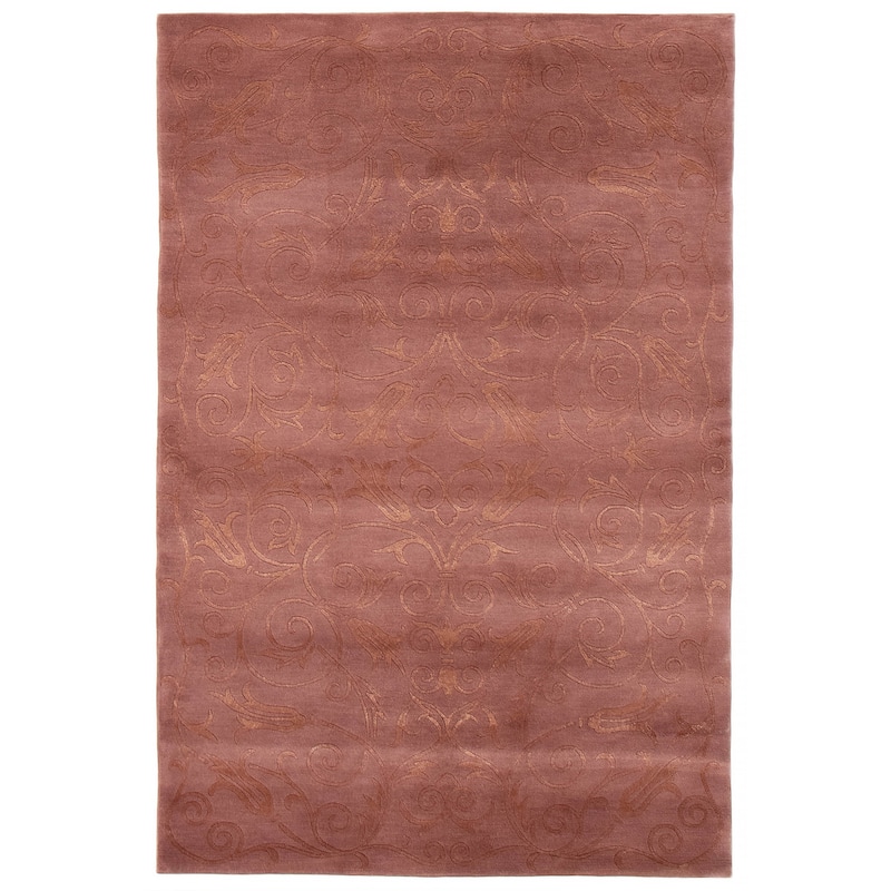 ECARPETGALLERY Hand-knotted Opulence Blush Silk, Wool Rug - 4'0 x 6'1 - Blush - 4'0 x 6'1