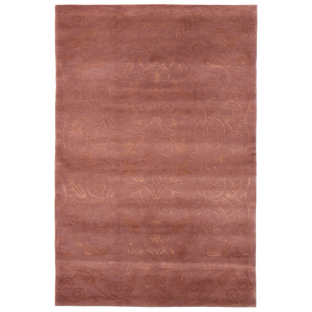ECARPETGALLERY Hand-knotted Opulence Blush Silk, Wool Rug - 4'0 x 6'1