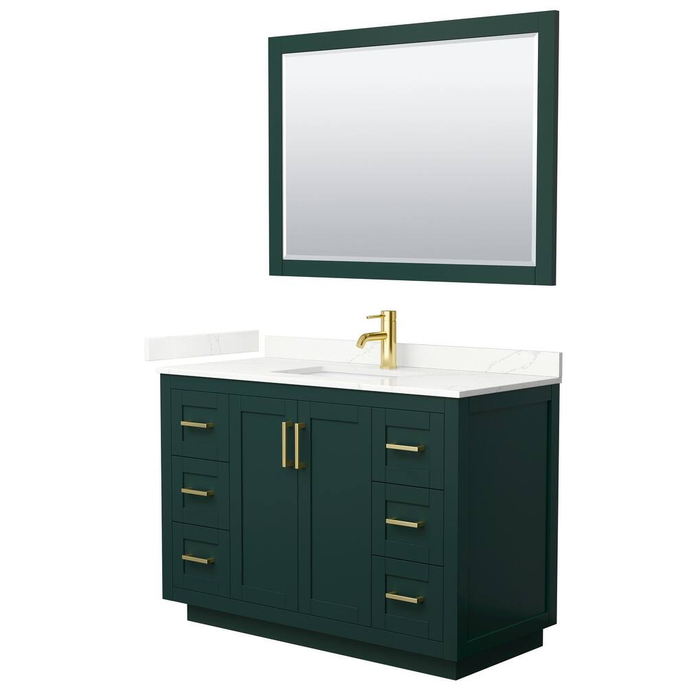 Miranda 48-inch Single Vanity, Quartz Top, 46-inch Mirror