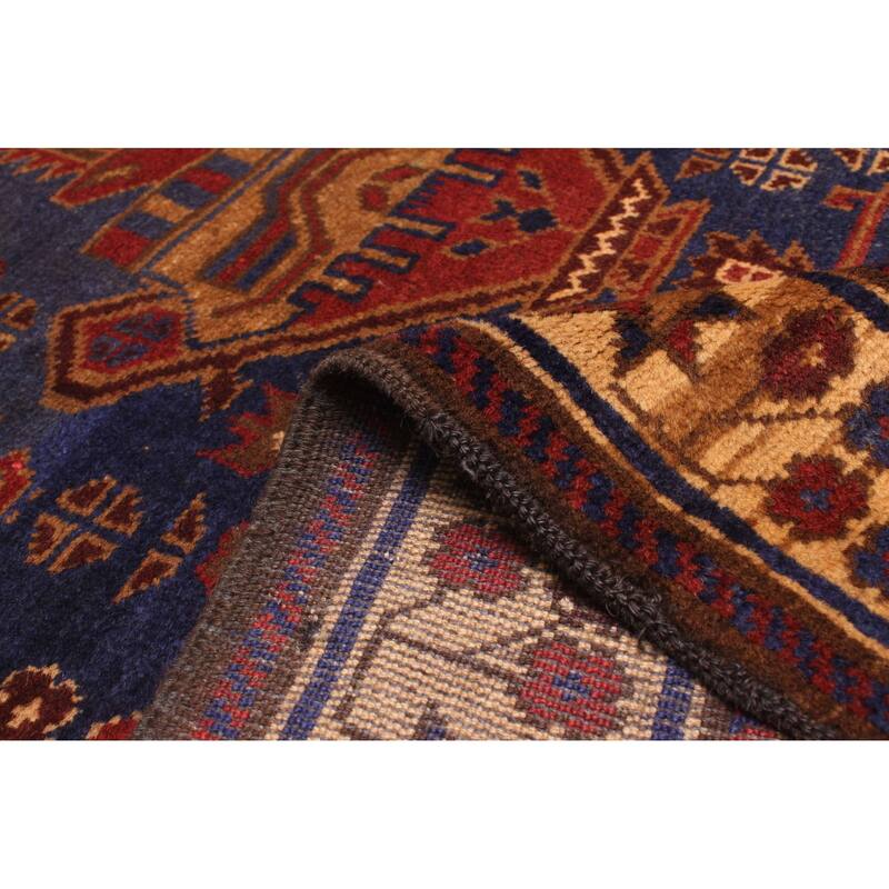 ECARPETGALLERY Hand-knotted Teimani Dark Navy Wool Rug - 3'1 x 4'6