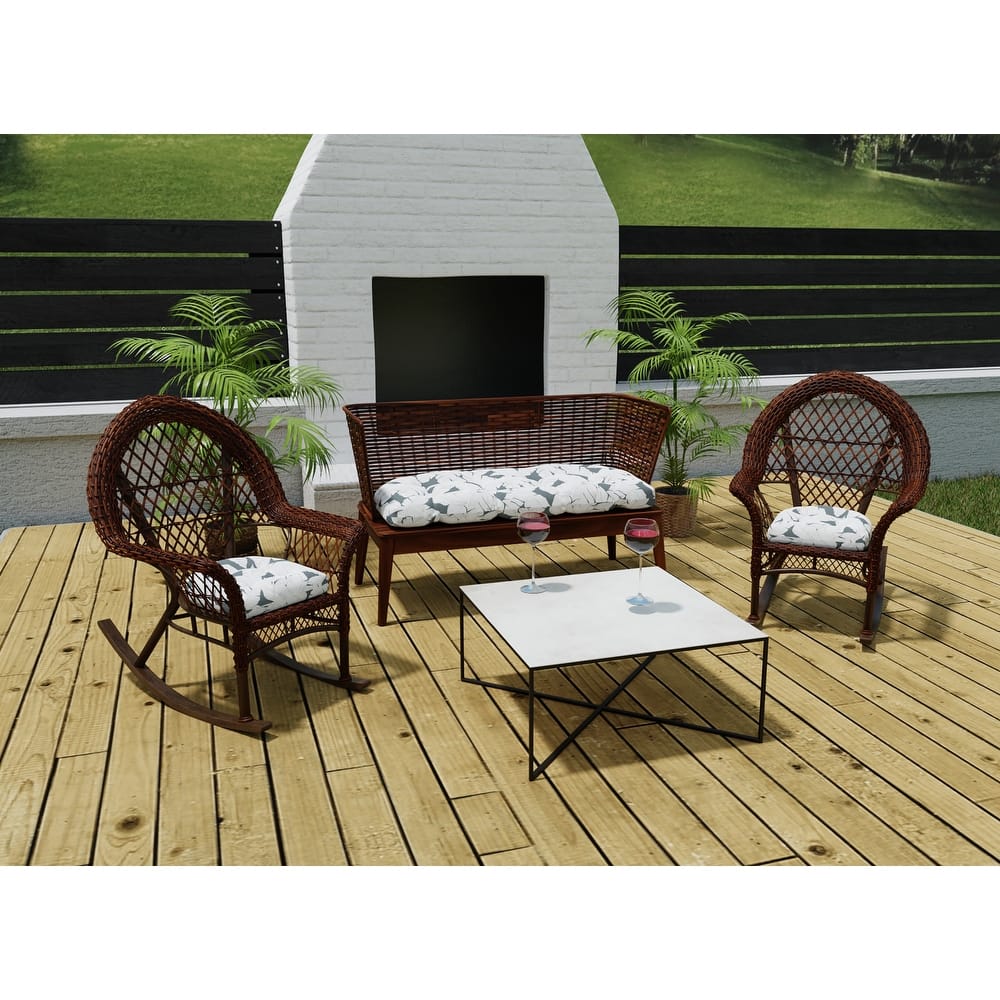 Outdoor Wicker Cushion Set for Bench and 2 Seats - 18'' L x 44'' W x 4'' H