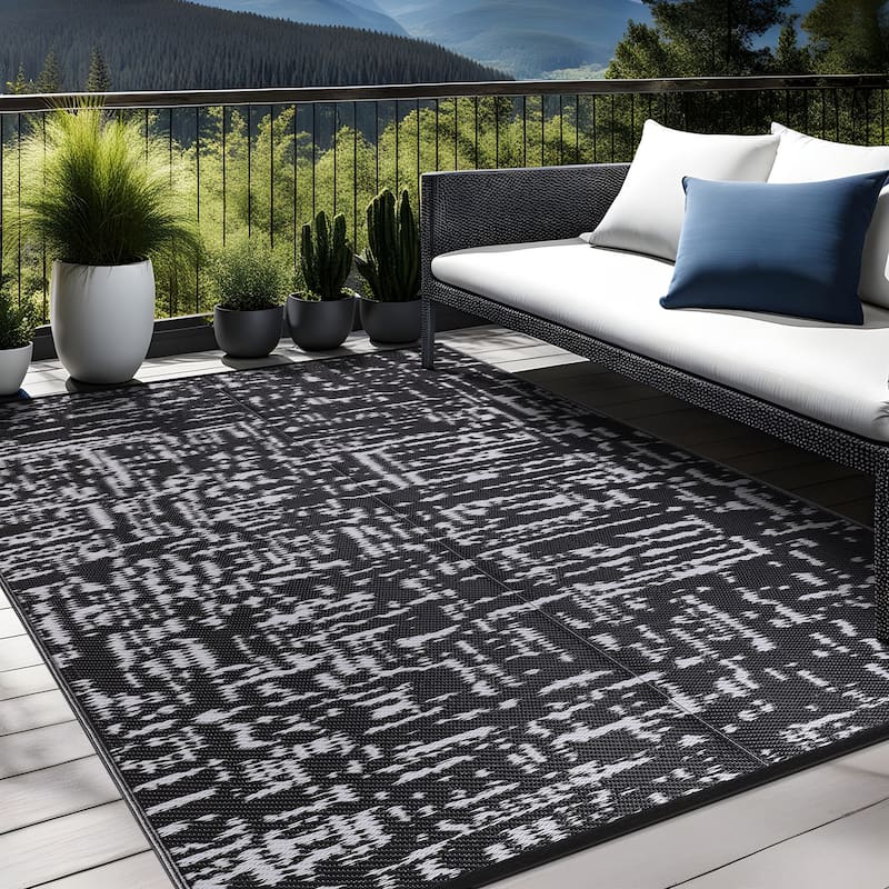 Beverly Rug Reversible Mats Plastic Outdoor Rug for Camping, Patio, Backyard, RV, Picnic, Deck