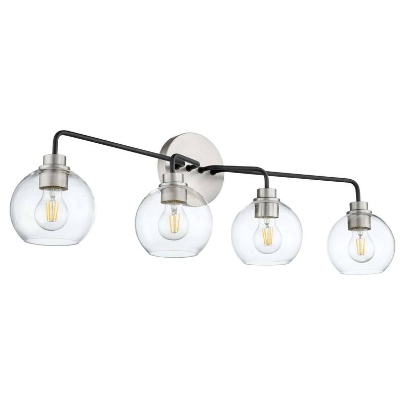 Quorum International 572-4-65 Clarion 4 Light 36" Wide Vanity Light - Textured Black / Satin Nickel