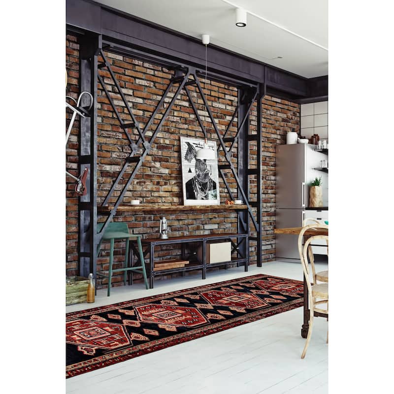 ECARPETGALLERY Hand-knotted Konya Anatolian Navy Wool Rug - 3'7 x 11'6