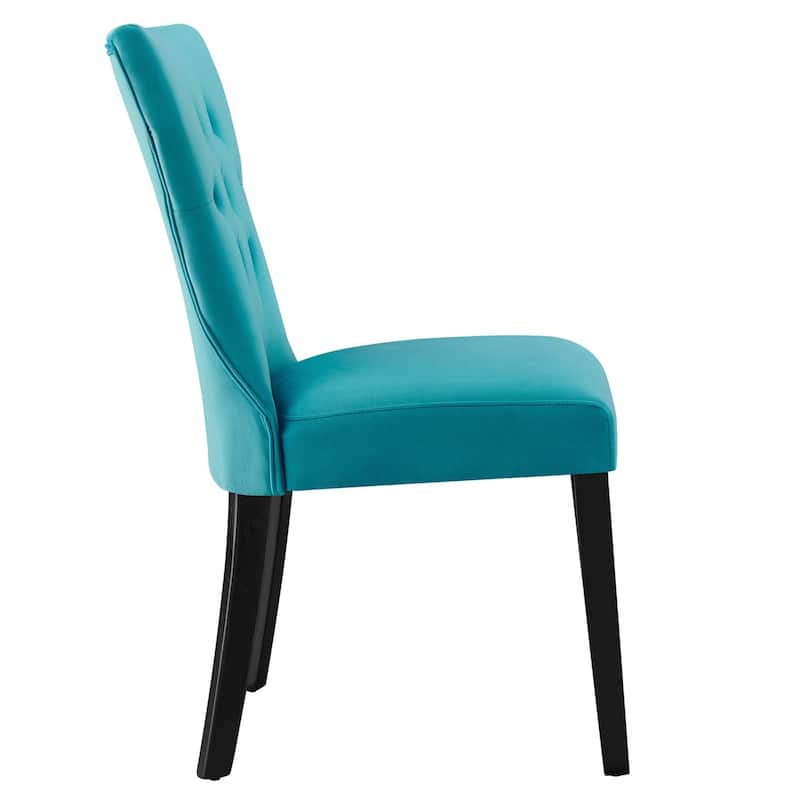 Silhouette Performance Velvet Dining Chairs - Set of 2 - N/A - Blue