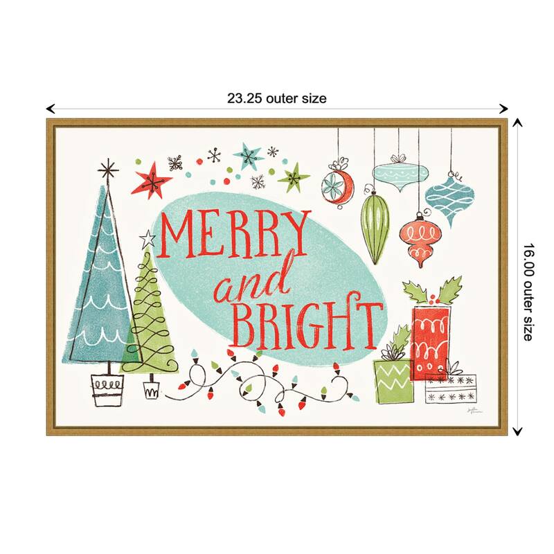 Merry and Bright Christmas Tree by Janelle Penner Framed Canvas Art