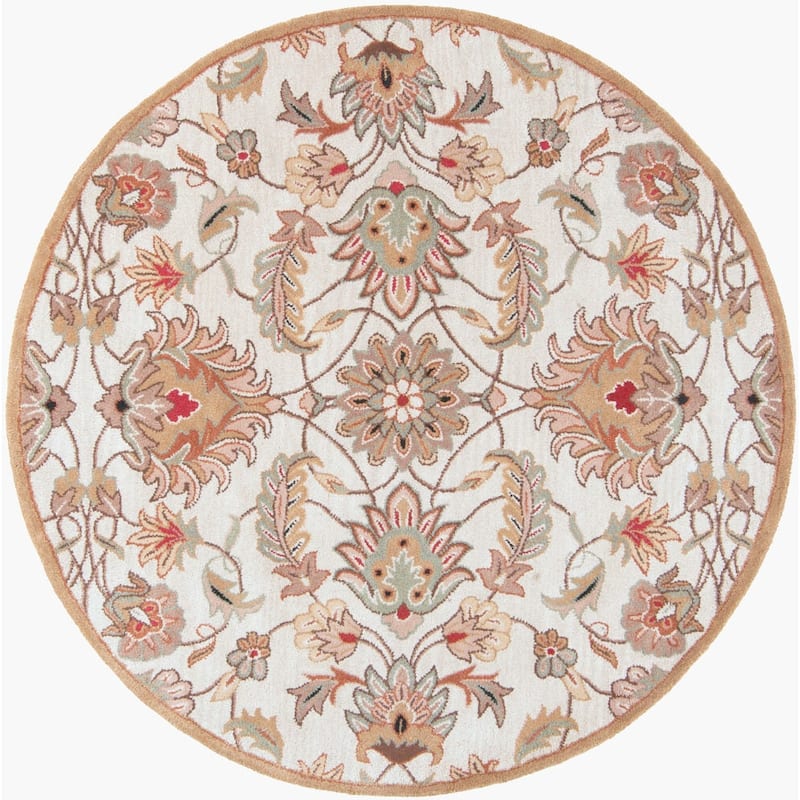 Livabliss Caesar Traditional Area Rug - 9'9" x 9'9" Round - Grey/Brown