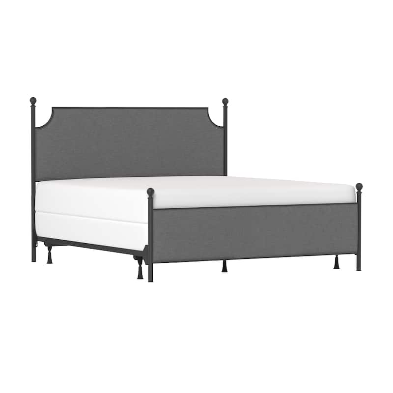 Hillsdale Furniture McArthur Metal and Upholstered Bed - Matte Black and Gray - King