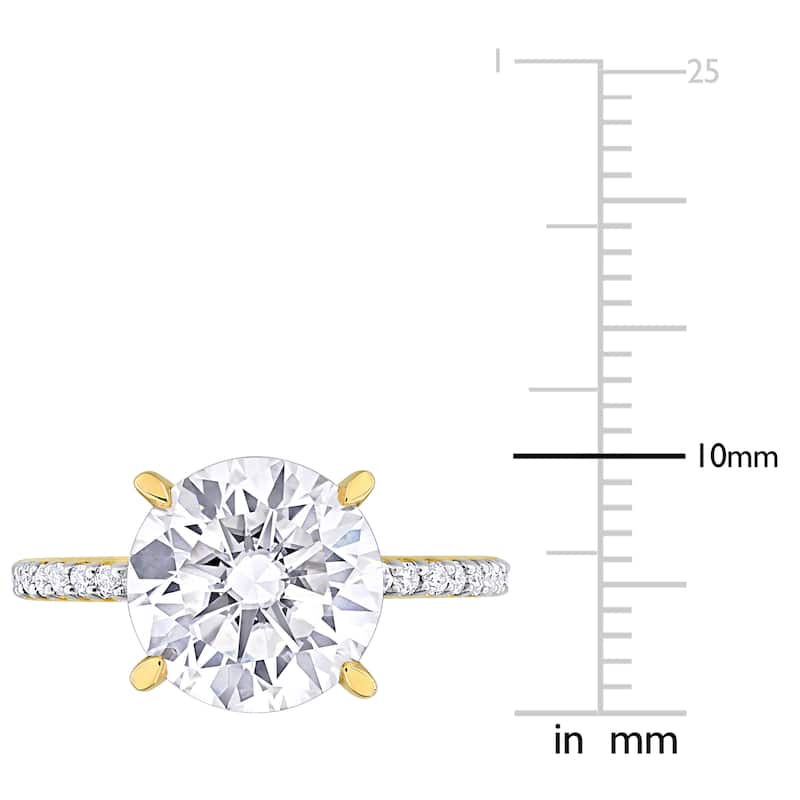 Miadora 3 3/4ct DEW Created Moissanite Engagement Ring in 10k Yellow Gold