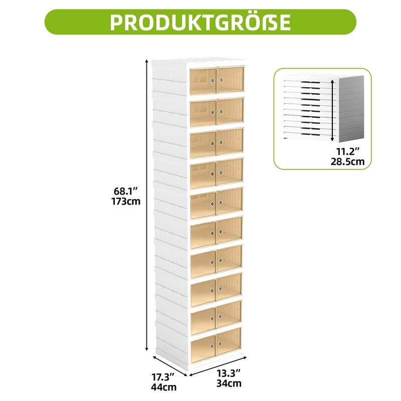 24 Pairs/32 Pairs Shoes Stackable Shoe Storage Box