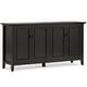 preview thumbnail 2 of 37, WYNDENHALL Halifax SOLID WOOD 66" Wide Transitional Wide 4Door Storage Cabinet - 18"d x 66" w x 34"h