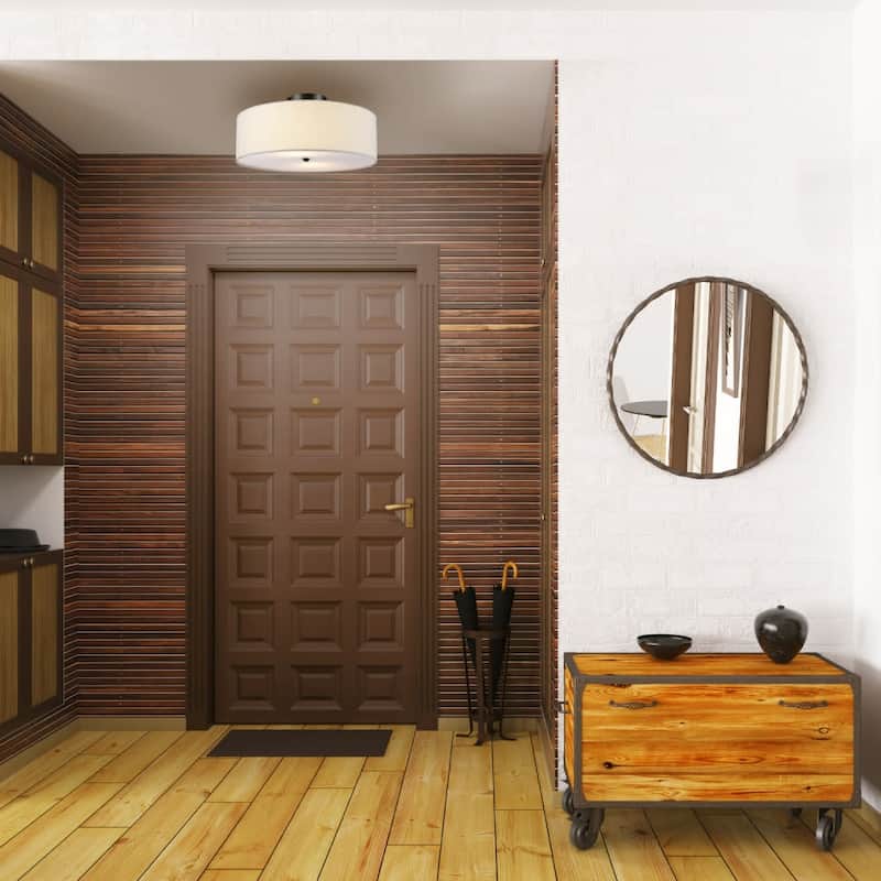 Globe Electric Kyle 2 Light 16" Wide Semi-Flush Drum Ceiling Fixture