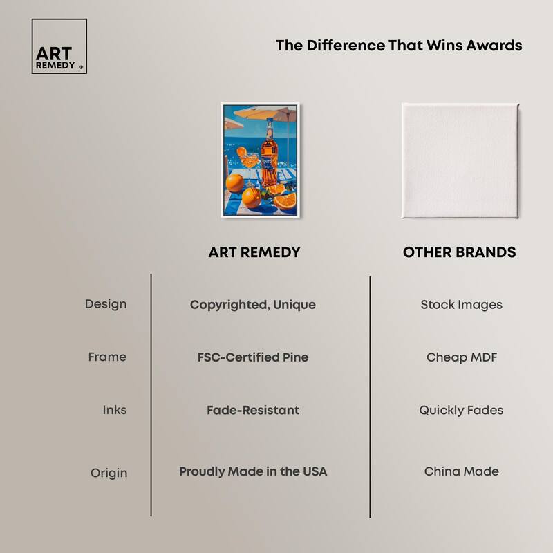 Coastal Aperol Canvas by Art Remedy