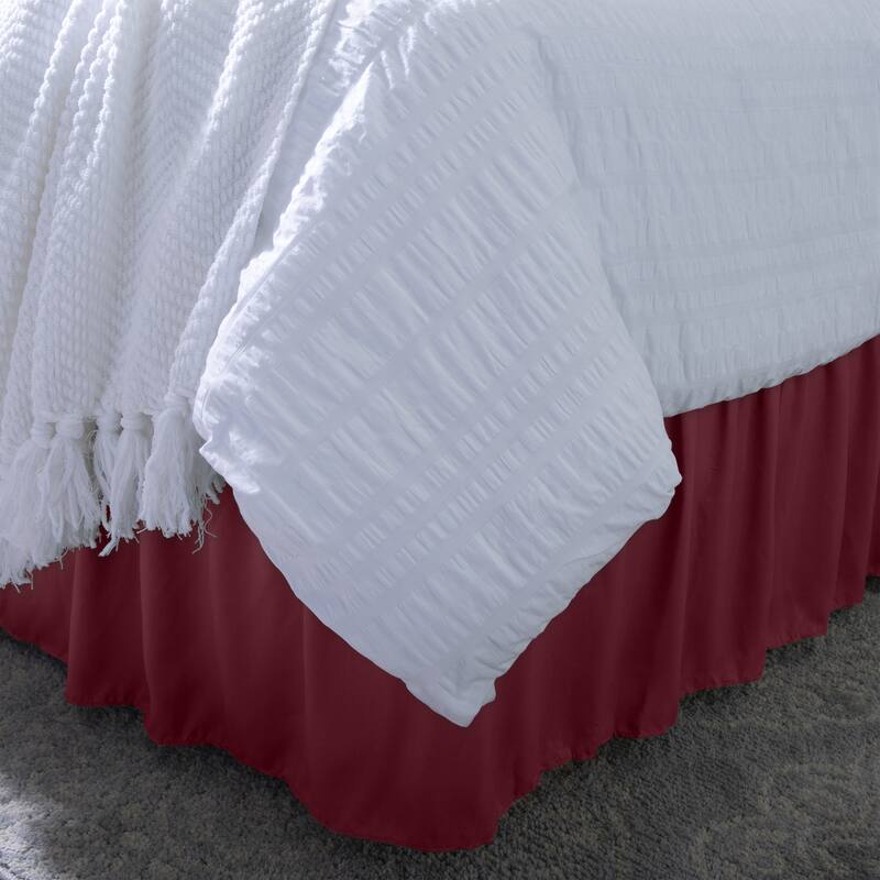 Home Details Wrap Around Bed Ruffle Queen/King in Burgundy