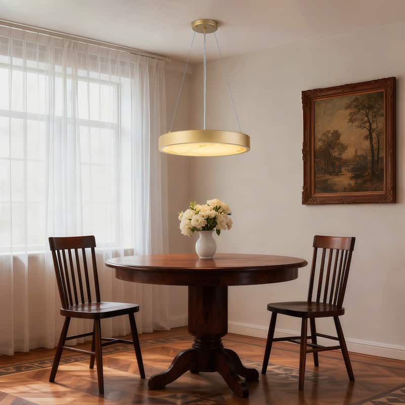 Starsky Alabaster Stone-look Resin Modern Gold LED Chandelier