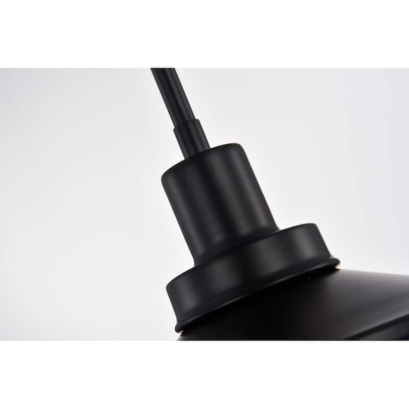 Katrine Matte Black Seeded Glass Shade 1-Light Mini Pendant Light