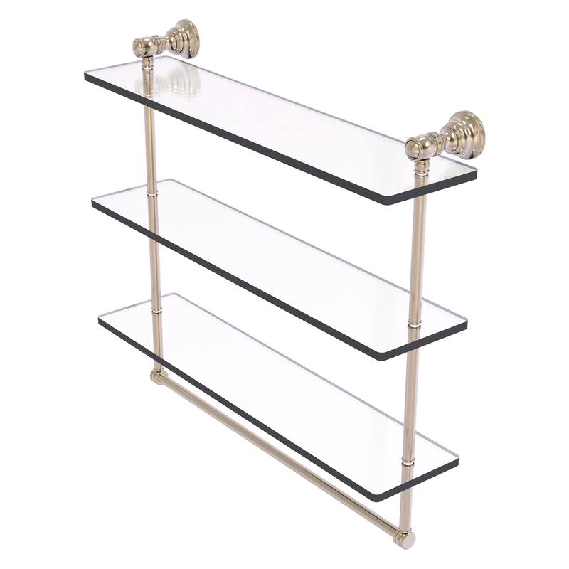 Allied Brass Carolina Collection 22 Inch Triple Glass Shelf with Towel