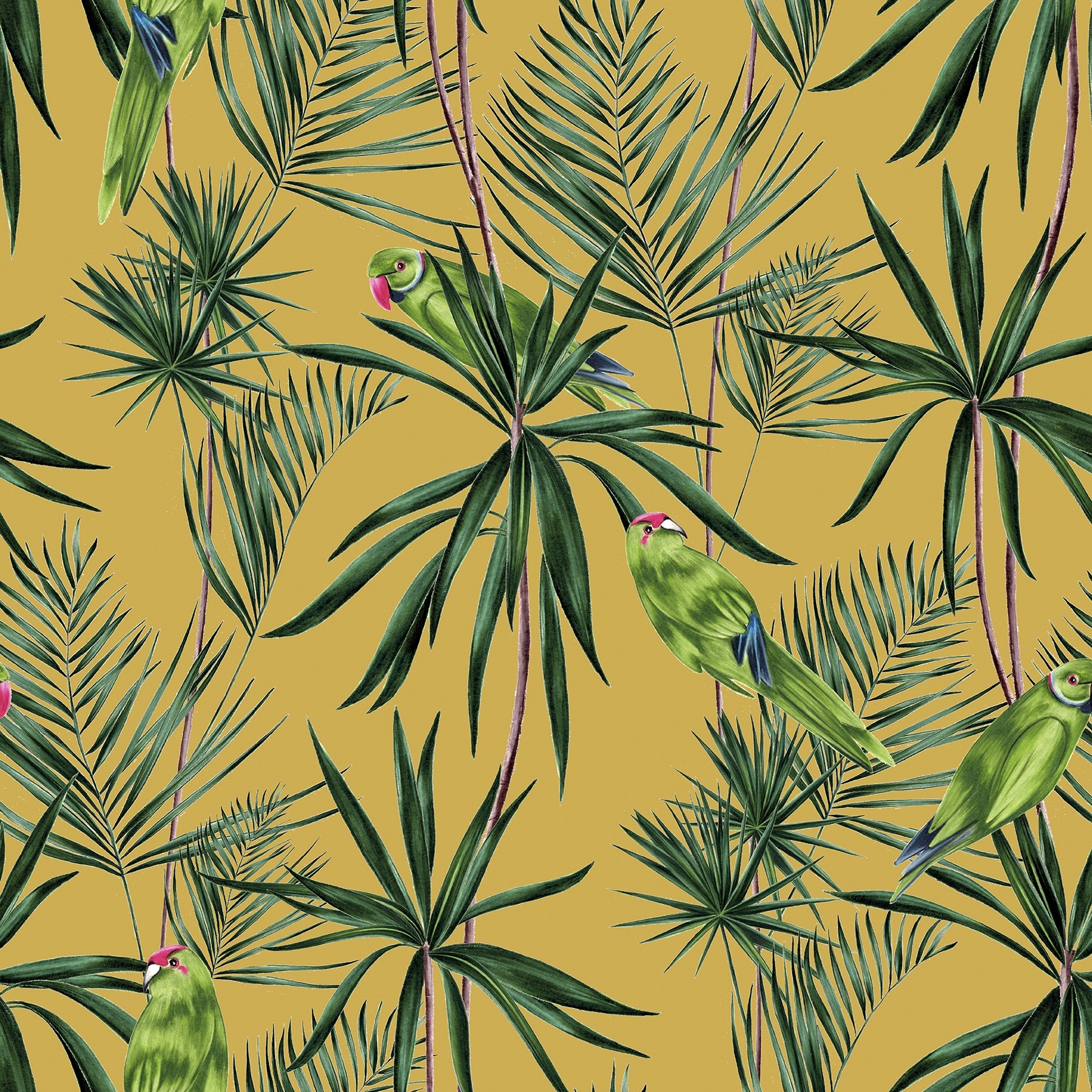 Pebbles Mustard Paradise Wallpaper