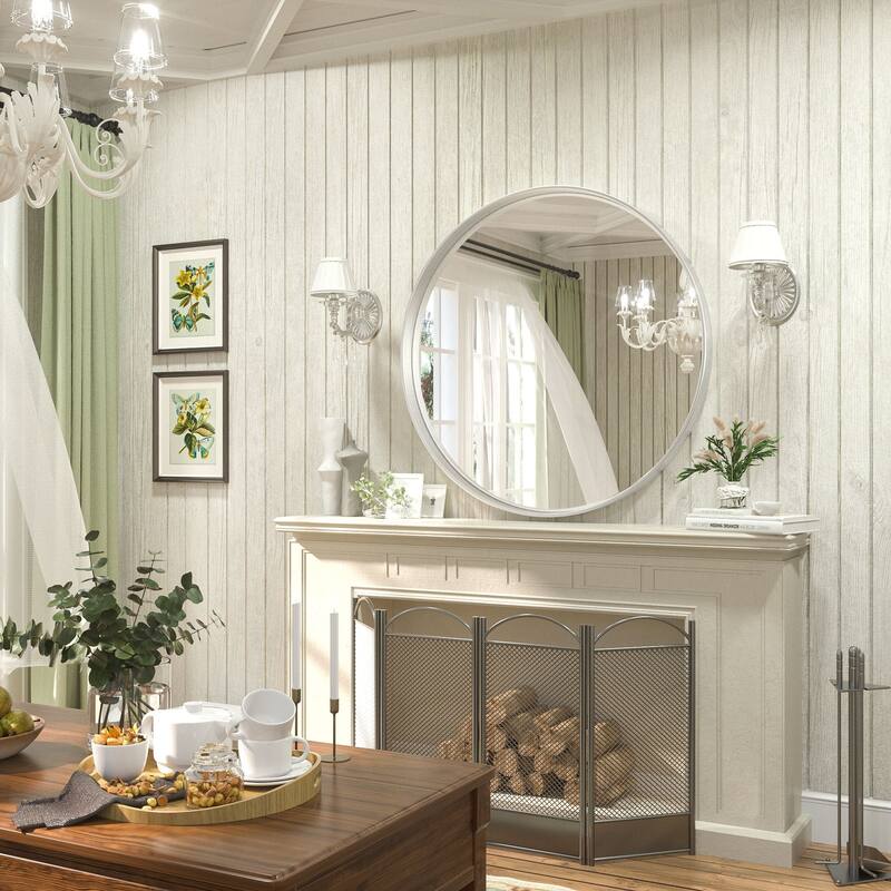 TETOTE Round Metal Frame Mirror Wall Mounted Bathroom Vanity Mirror