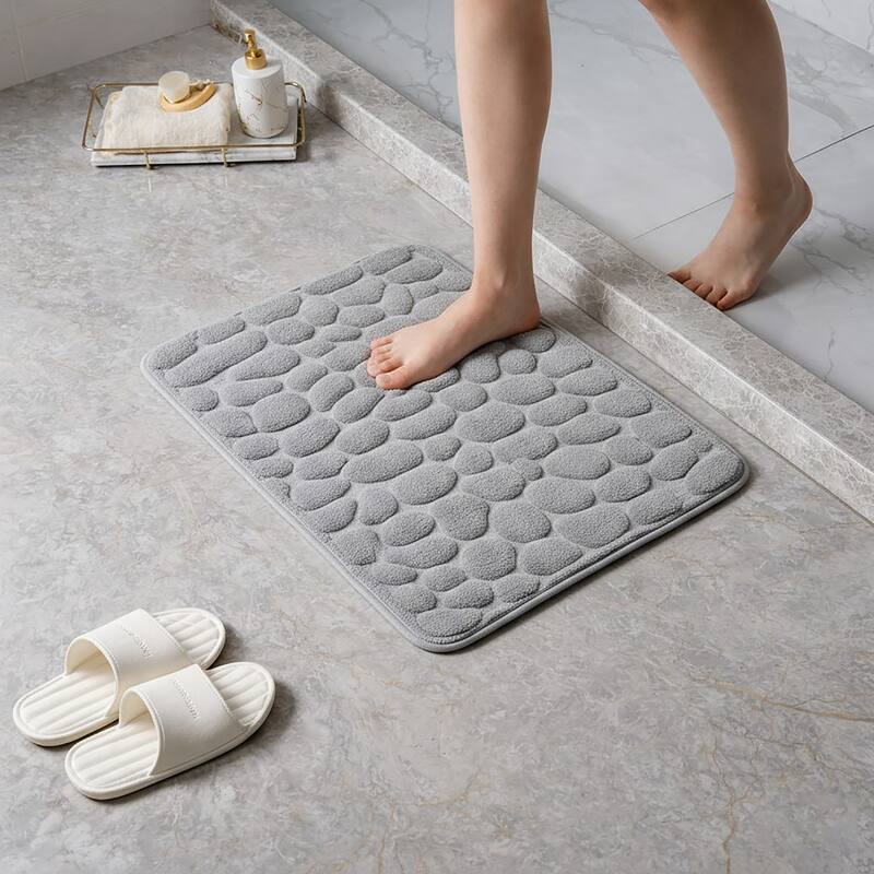 Memory Foam Bath Mat Pebble Design 32x20
