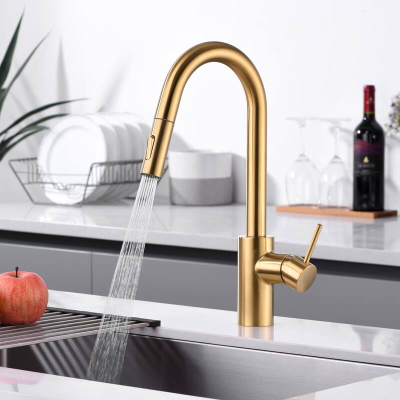 Luxier KTS21 Single Handle Pull Down Sprayer Kitchen Faucet
