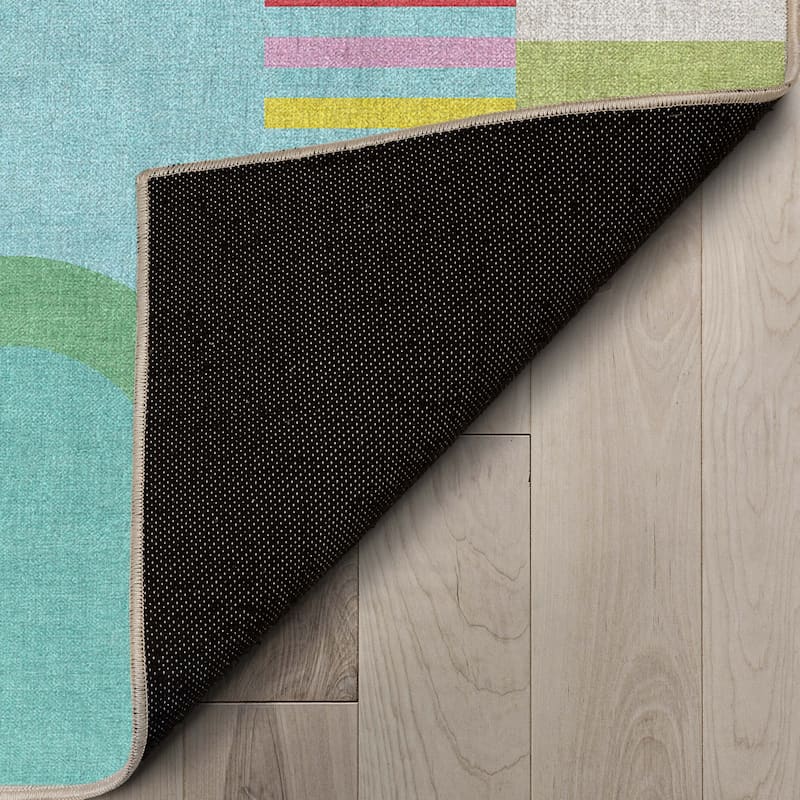Well Woven Crayola Parade Modern Geometric Shapes Multi Color Rug