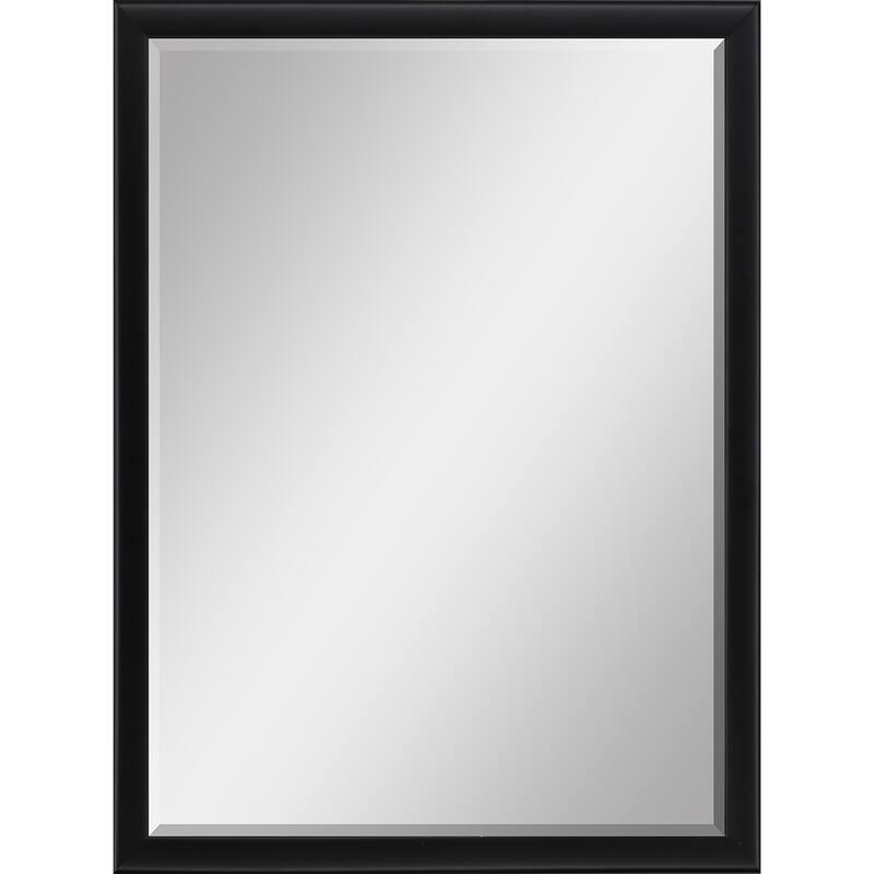 HomeRoots 38" Black Solid Wood Framed Accent Mirror - 26.00 in. x 38.00 in. x 3.00 in.