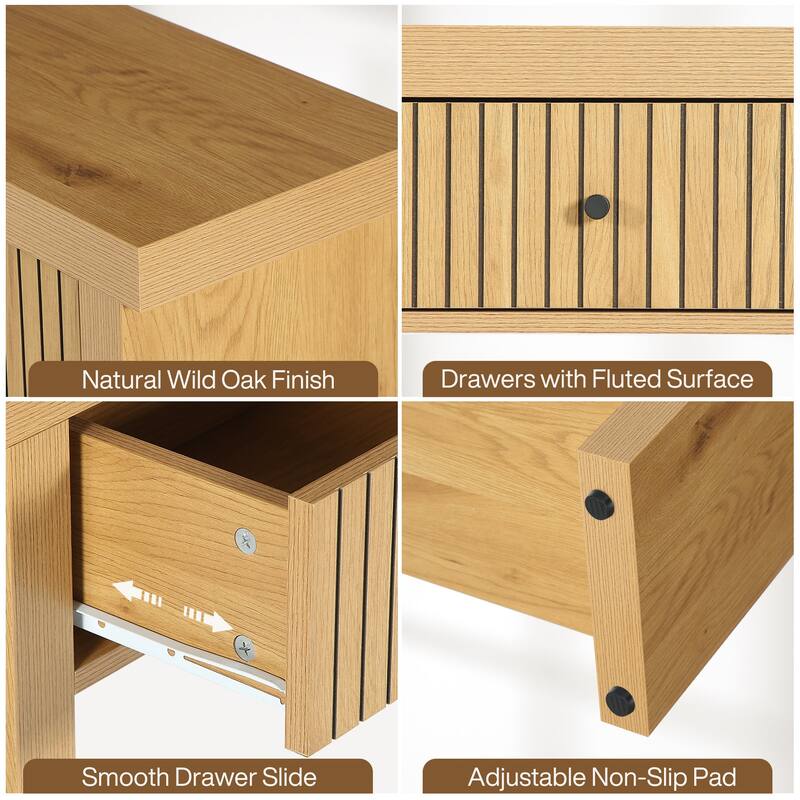 71'' Wood Console Sofa Accent Table with 3-Drawers for Entryway