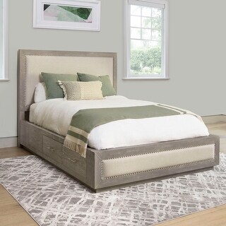 Abbyson Canterbury Solid Wood Storage Platform Bed