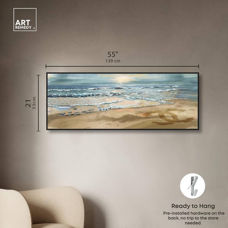 Relaxing Time at Beach Panoramic Canvas by Art Remedy