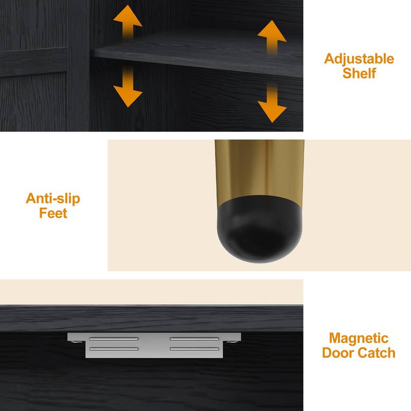 2-Door Storage Cabinet with Adjustable Shelves