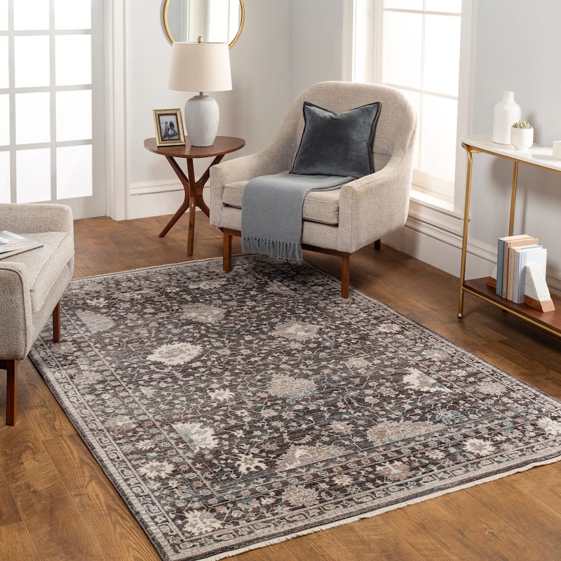 Artistic Weavers Bradie Vintage Medallion Area Rug - 5'3" Round - Black