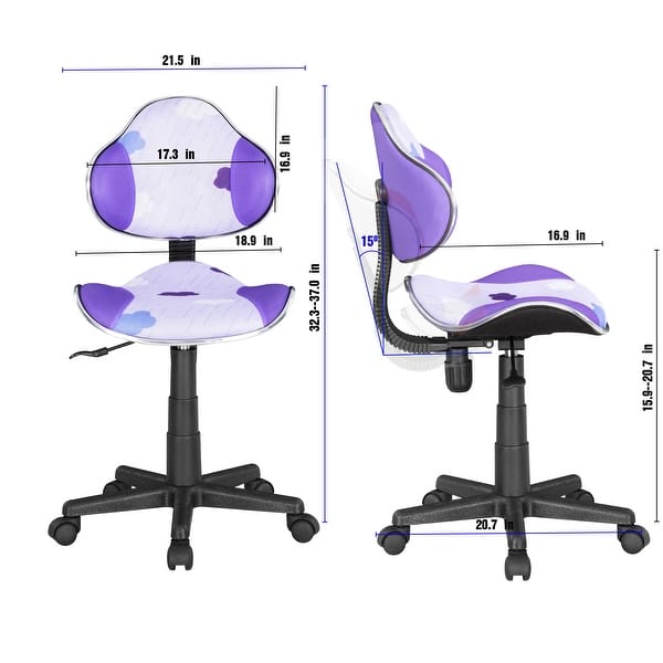 dimension image slide 2 of 19, JJS Ergonomic Mesh Office Chair Adjustable Lumbar Support Computer Desk Chair