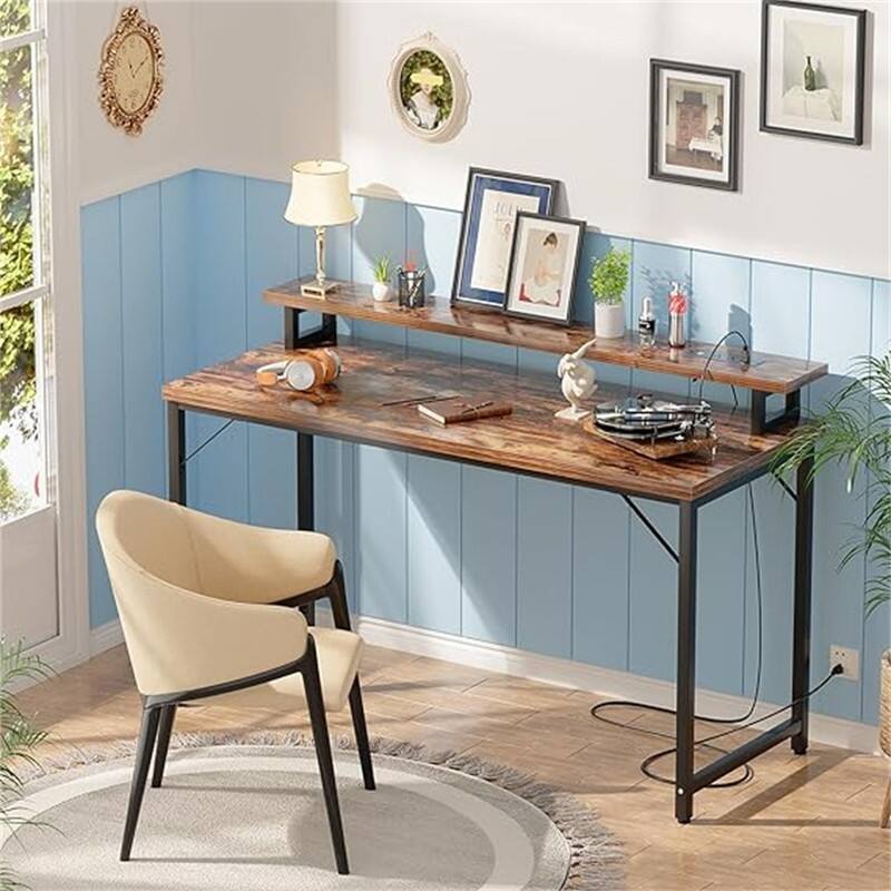 Computer Desk with Power Outlets