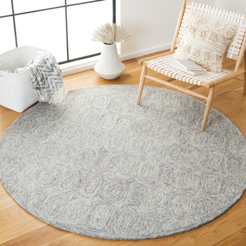SAFAVIEH Handmade Metro Faviana French Country Wool Rug - 6' Round - Grey