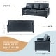 preview thumbnail 37 of 70, Rita Transitional Living Room 3-Seat Genuine Leather Nailhead Sofa with Solid Wood Legs and Removable Cushions