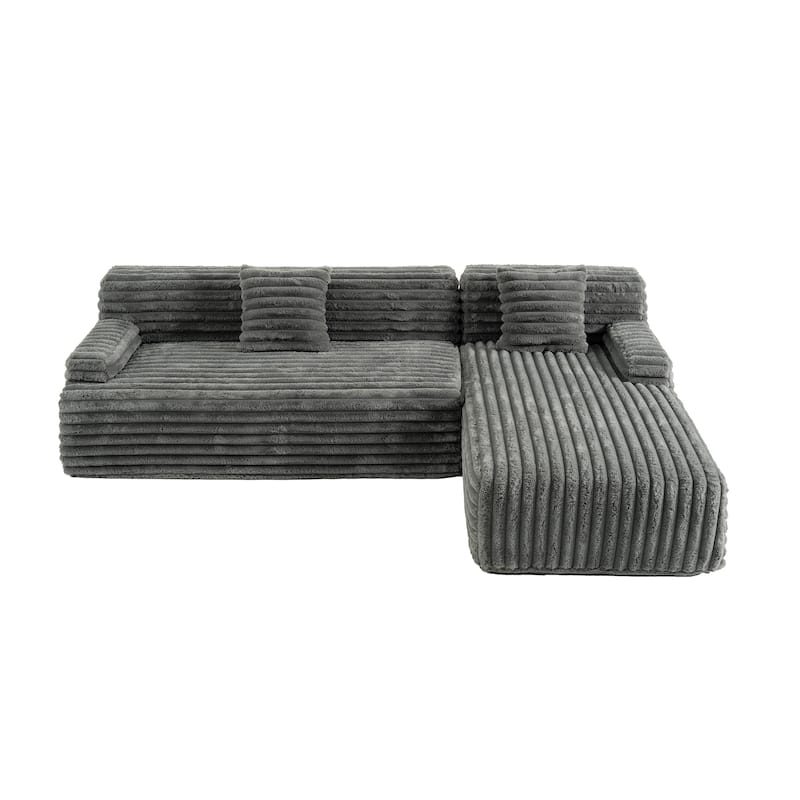 Modern Modular Cloud Sectional Sofa Free-Combined Couch with 2 Throw Pillows for Living Room