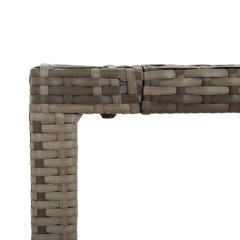 vidaXL 3 Piece Patio Dining Set with Cushions Black Poly Rattan - 18.9" x 21.7" x 34.6"