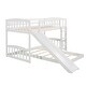 preview thumbnail 12 of 11, Multifunction Twin Over Twin Bunk Bed With Slide and Ladder,White