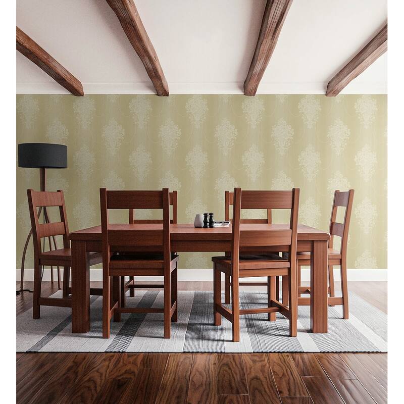 Seabrook Designs Shakespeare Floral Chandelier Unpasted Wallpaper